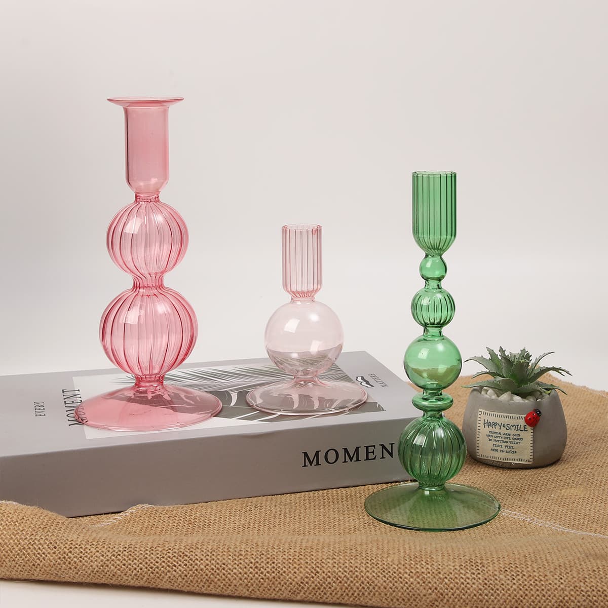 High borosilicate glass candlesticks, dried flowers, vases, desktop decorations, handicrafts, cross-border export, high borosilicate safety certification