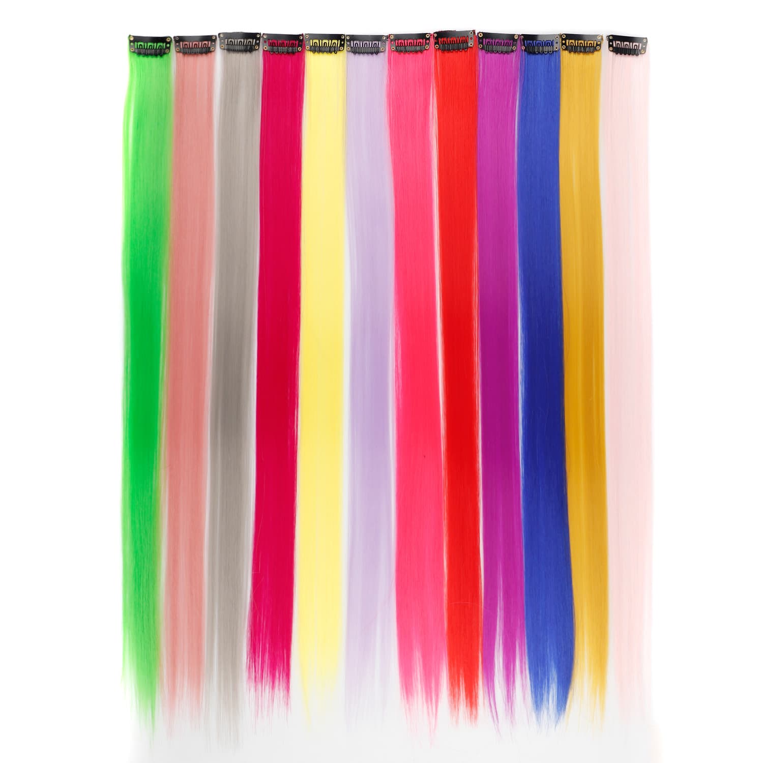 Color BB Card Wig Piece Long Straight Hair Single Card One Piece Color Hair Extension Piece Gradient Hanging Ear Bleached Wig