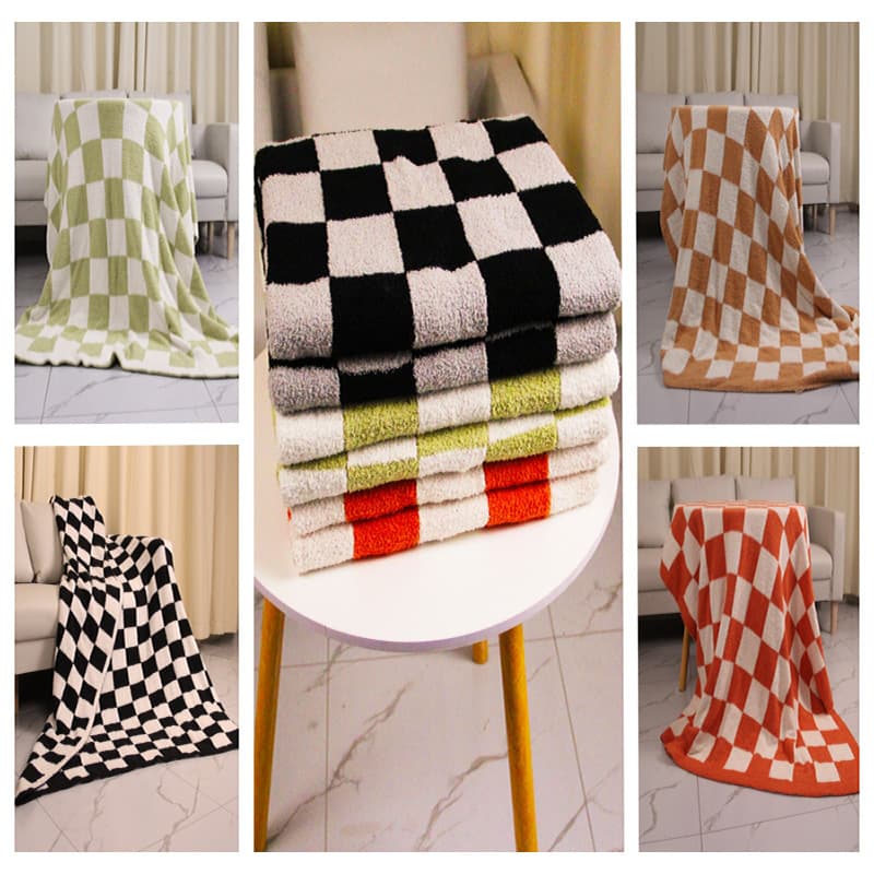 Custom Instagram checkerboard blanket, Nordic style sofa throw, half-pile cover, nap blanket, bed runner, thick Instagram aesthetic