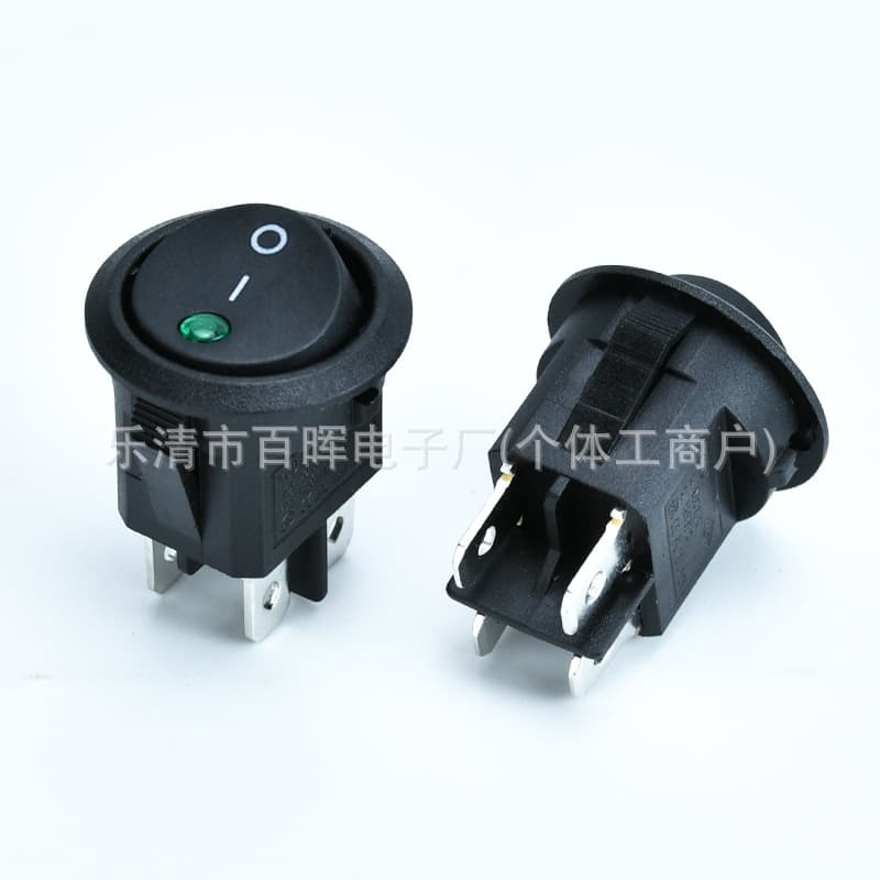 O-I Gear Switch with Green Light, Boat-Shaped Switch, Power On/Off Indicator, Device Circuit Control Illuminated Rocker Switch