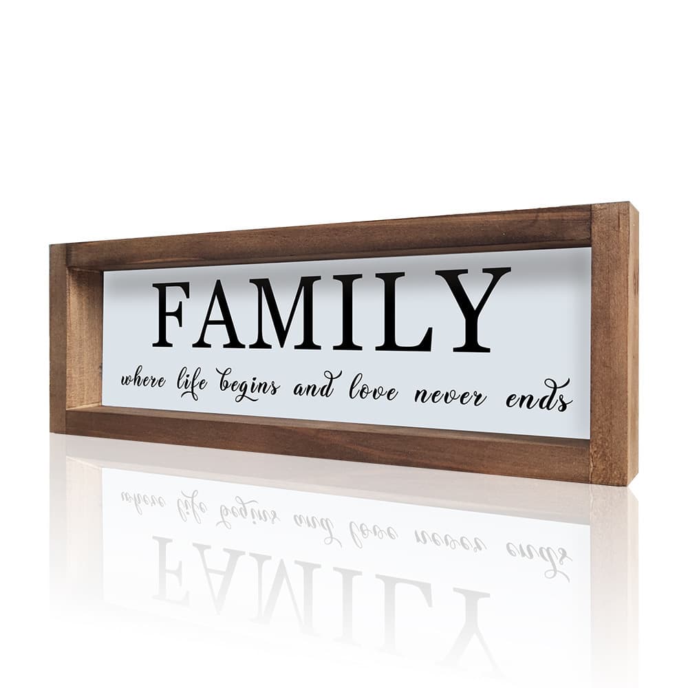 American Country Wooden Frame Sign Farmhouse Bedroom Wall Decor Bathroom Kitchen Wood Wall Art Framed Sign