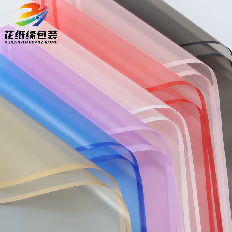 Matte Flower Wrapping Paper Waterproof Translucent Matte Paper Korean Floral Wrapping Paper Colorful Edge Matte Paper Wedding