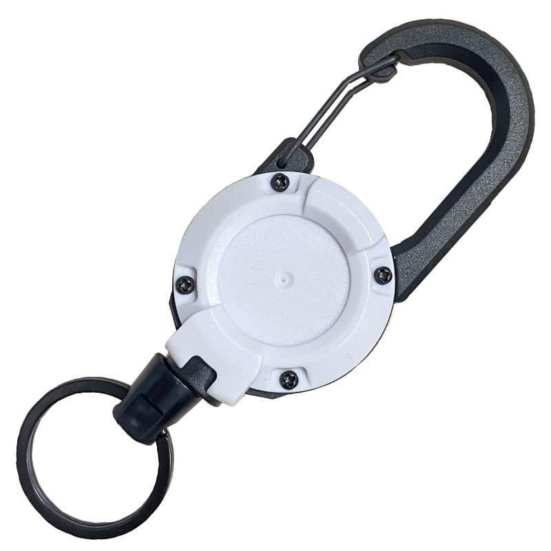 Tactical U-Shaped Retractable Keychain with Easy Pull Buckle, Minimalist Black, Portable Outdoor Steel Wire, Four-Color Spring Buckle