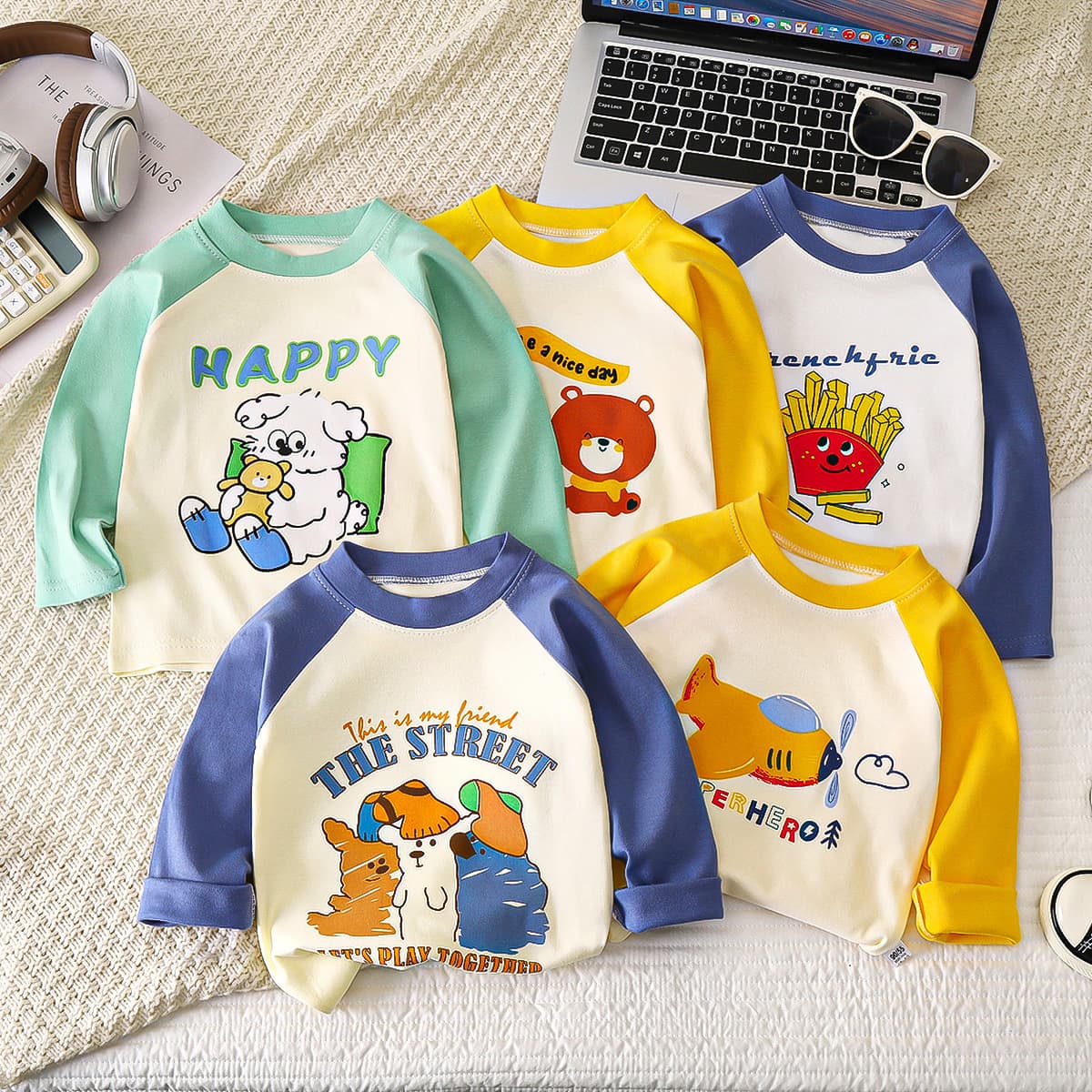 Children's Long Sleeve T-Shirt, Autumn New Style Pure Cotton Baby Base Layer, Boys' Clothing, Girls' Base Top, Kids' Apparel