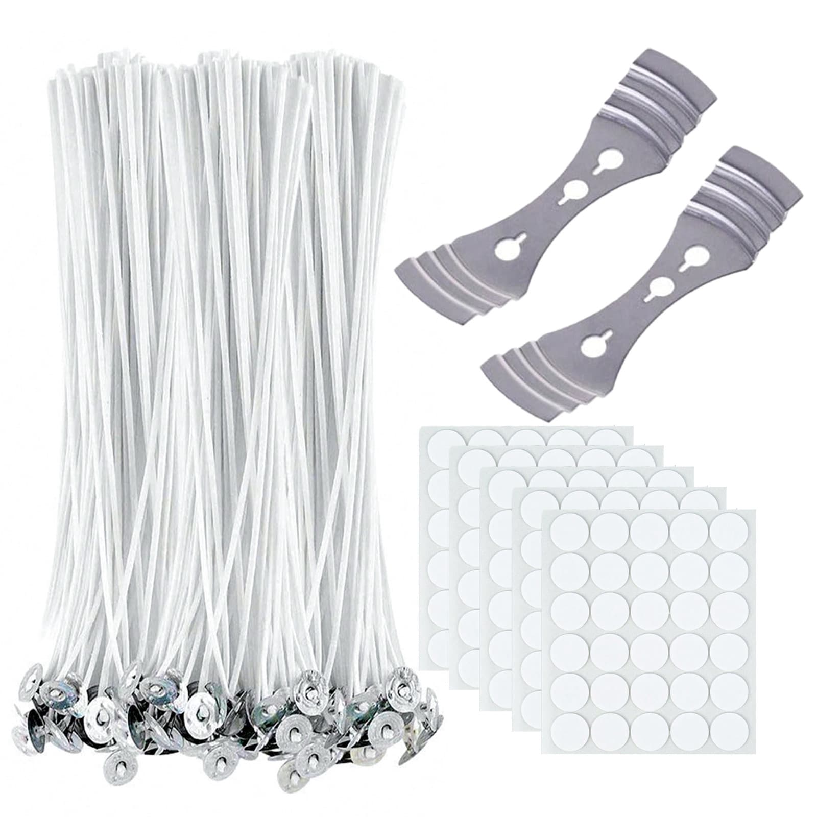 8~20cm Wick Set, Candle Making Wick Kit with Wick Stickers, DIY Candle Wick Rope Set