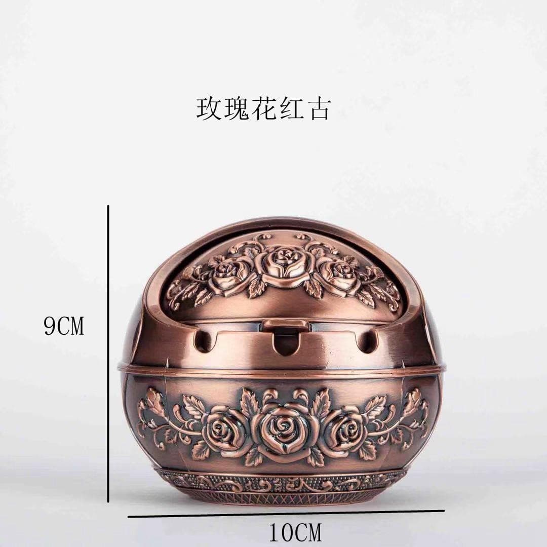 Windproof Ashtray with Lid, Durable European Style for Home Living Room Coffee Table Large Retro Creative Personal Exquisite Ashtray