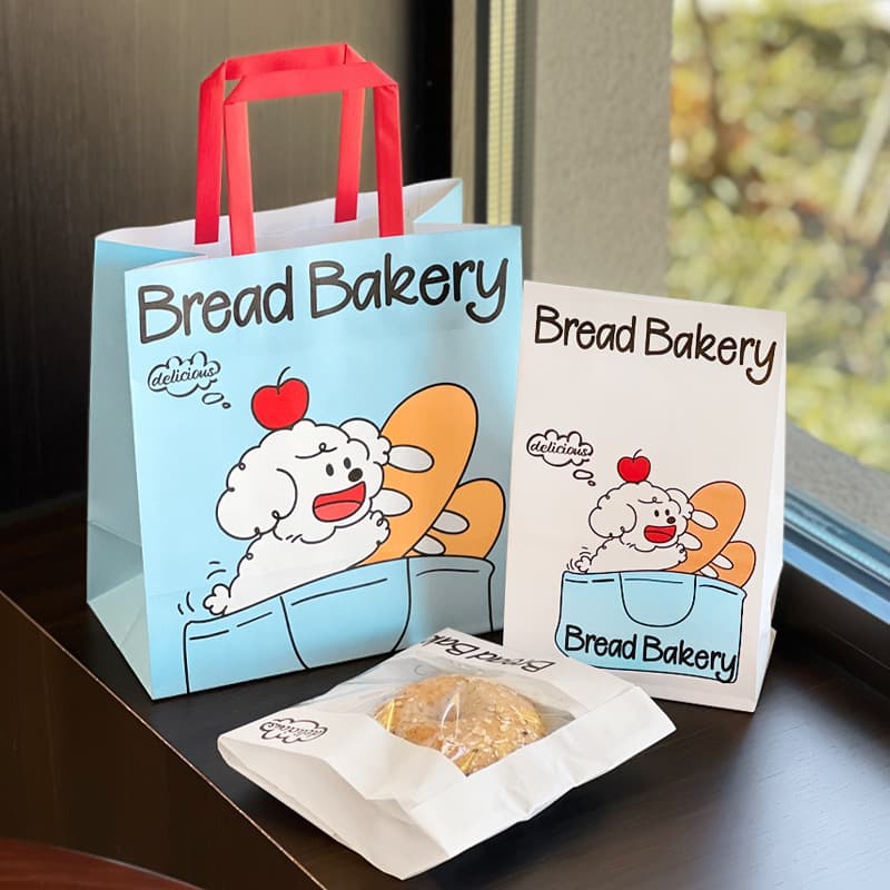 Carry bag takeout dessert baking packaging bag kraft paper bag cake shop milk tea coffee packaging commercial