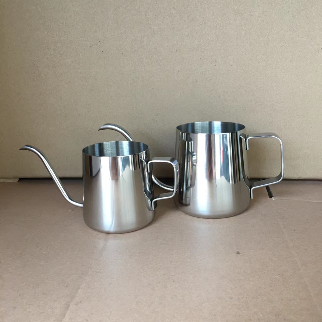 Food-Grade Stainless Steel Drip Bag Coffee Pot, Electroplated Black Hand Drip Kettle, Thin Spout Creative Brewing
