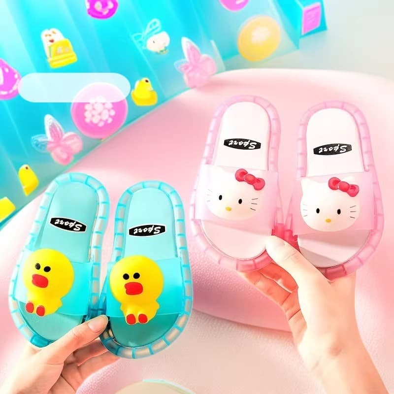 Crystal Light-Up Slippers Summer Outdoor Wear, Internet Celebrity Kids Cute Baby Cartoon Indoor Outdoor Home Sandals for Women