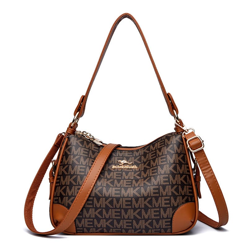 Dihao Kangaroo Print Soft Leather Women's Crossbody Bag 2024 New Middle-aged Mom Bag Retro Dumpling Bag Shoulder Bag