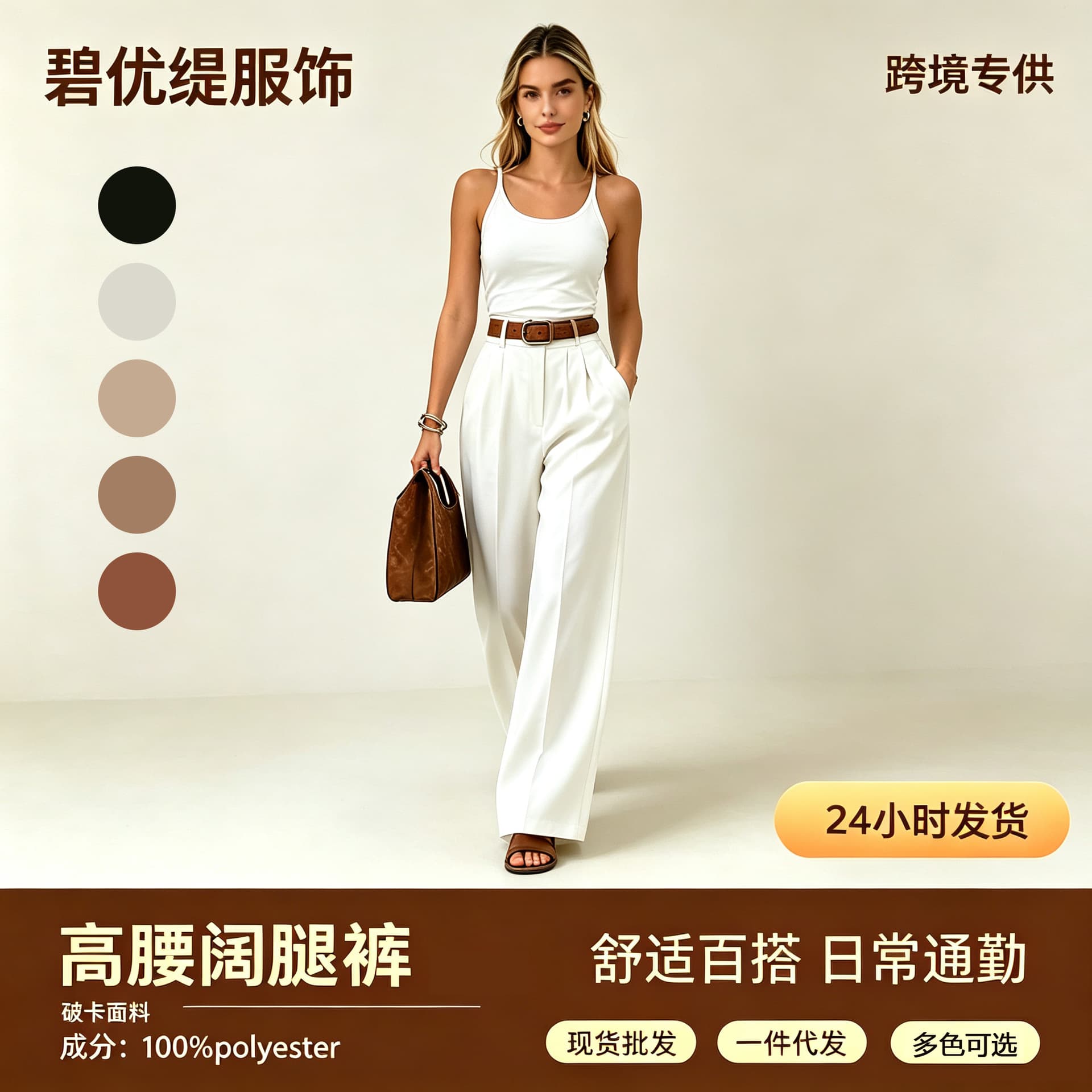 2026 Summer New Amazon Cross-Border TEMU High-Waist Drape Suit Pants Slimming Versatile Commuter Casual Trousers for Women
