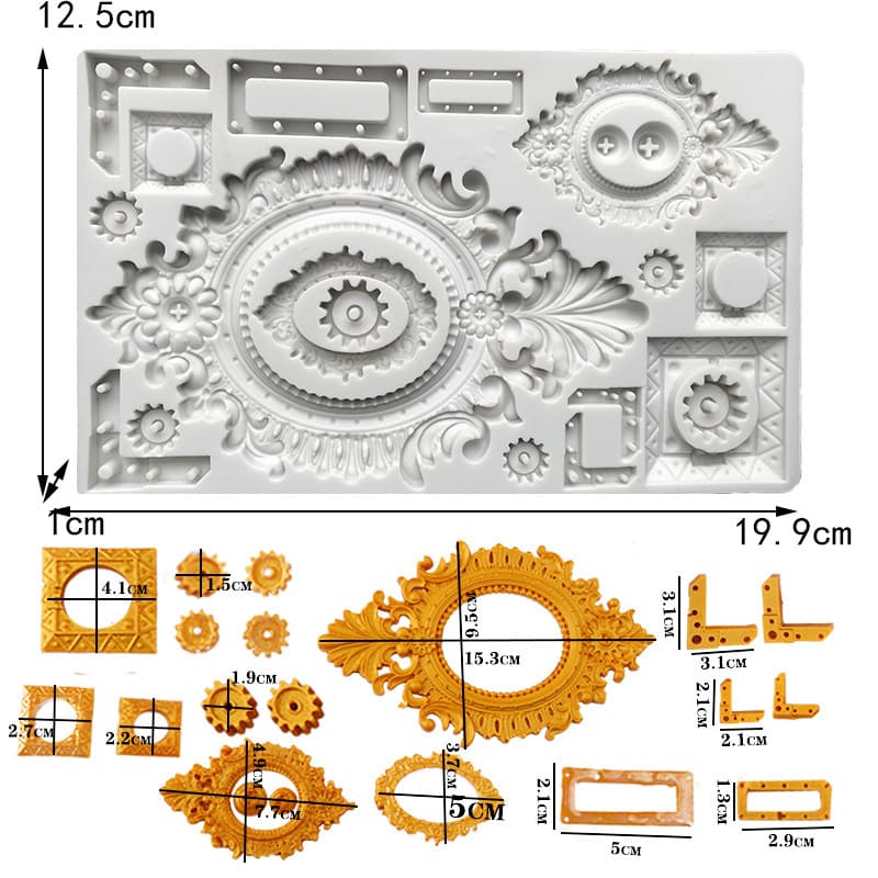 Mechanical Frame Border Decoration Silicone Mold