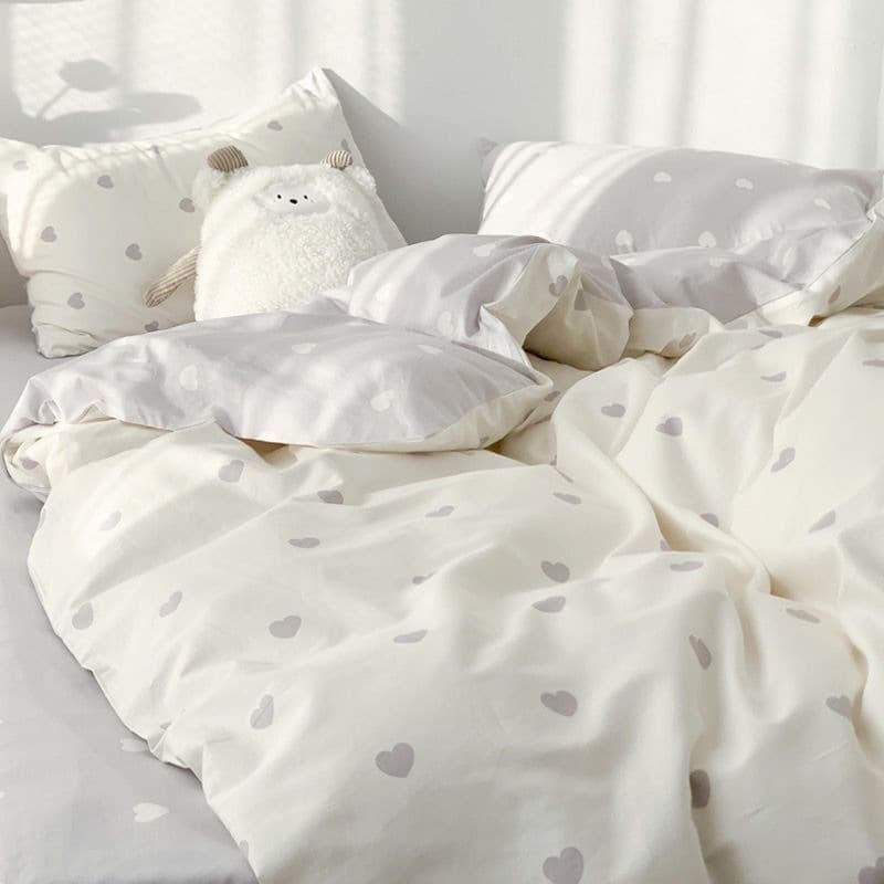 Sheet type bedding four-piece set pure washed cotton quilt cover quilt cover sheet single student dormitory quilt three-piece set
