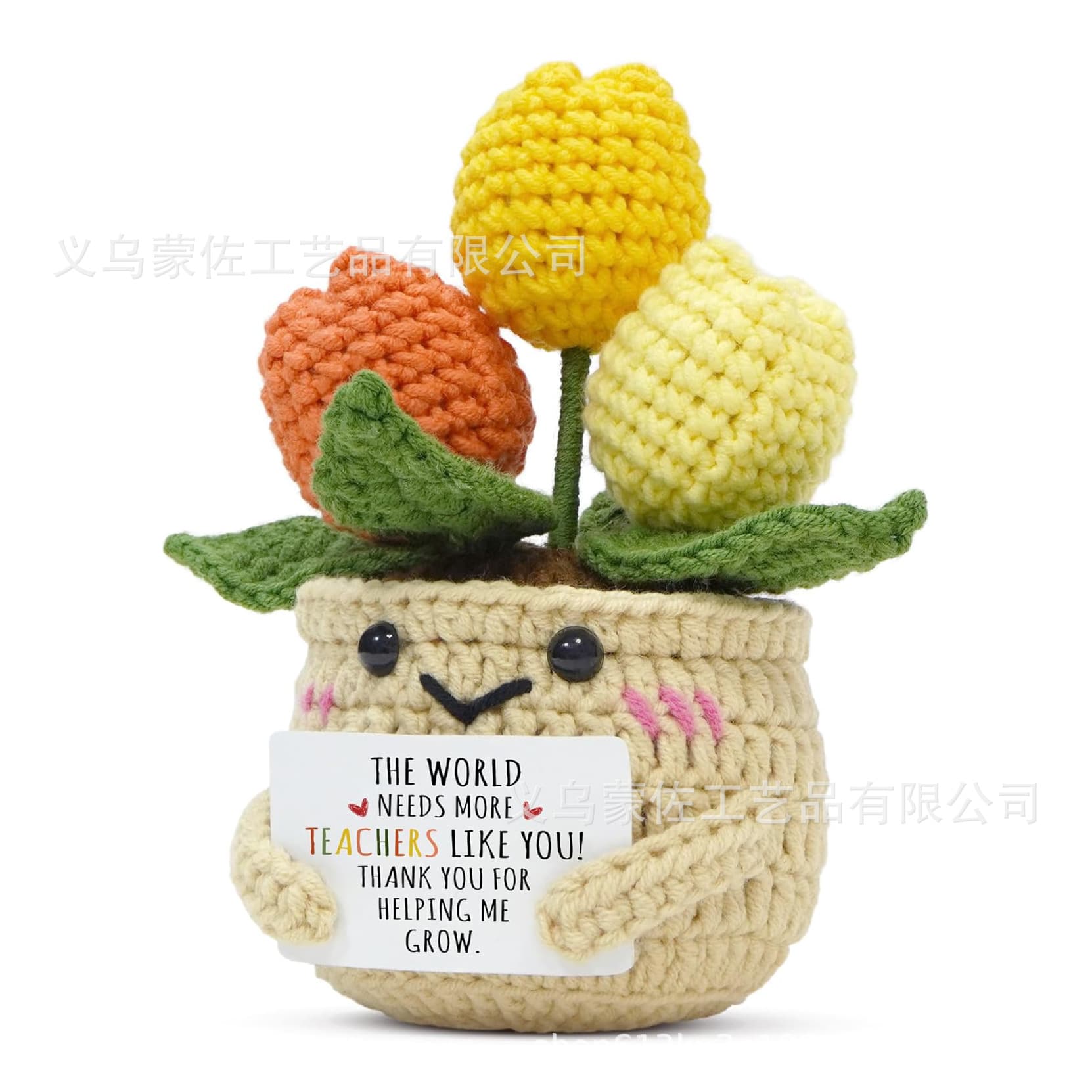 Cross-border new product handmade Tulip crocheted tulip potted apple love sunflower peony Teacher's Day ornaments