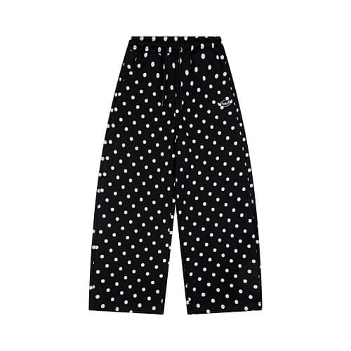 Zongchi Yishe American Retro Street Style Polka Dot Print Loose Fit Casual Wide-Leg Pants for Men and Women, Summer, Slimming