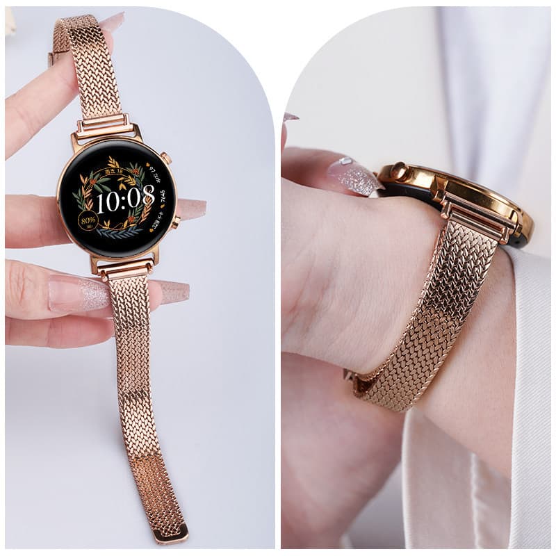 Suitable for Huawei GT6/5 Wheat Ear Buckle Stainless Steel Wristband Samsung Watch6/5 Huawei Buckle Metal Watch Strap