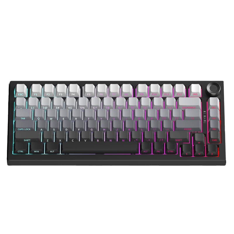 K81 Mechanical Keyboard Custom 81-Key RGB Backlit Tri-Mode Rechargeable Contour 2.4G Esports Gaming Keyboard