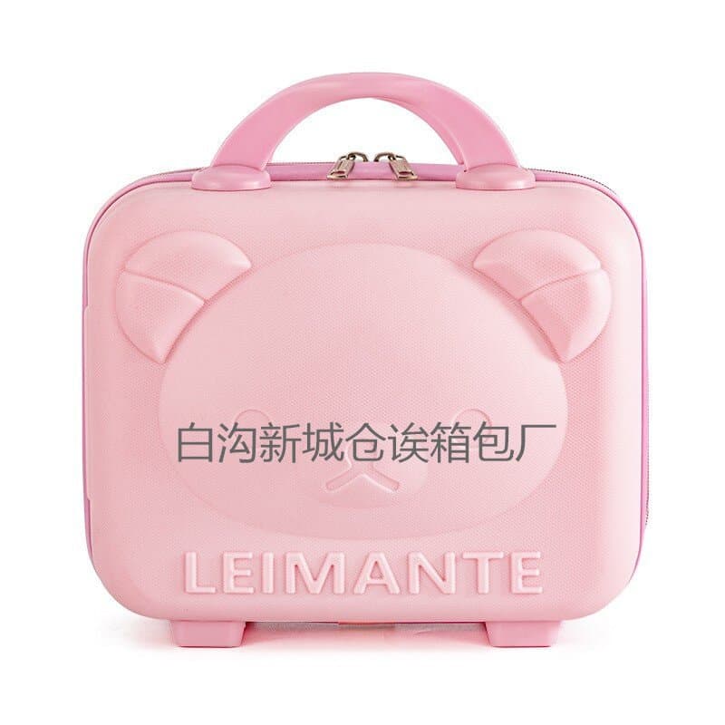 Hand-held suitcase makeup case 14-inch bear gift storage travel case women's mini cartoon password lock box wholesale