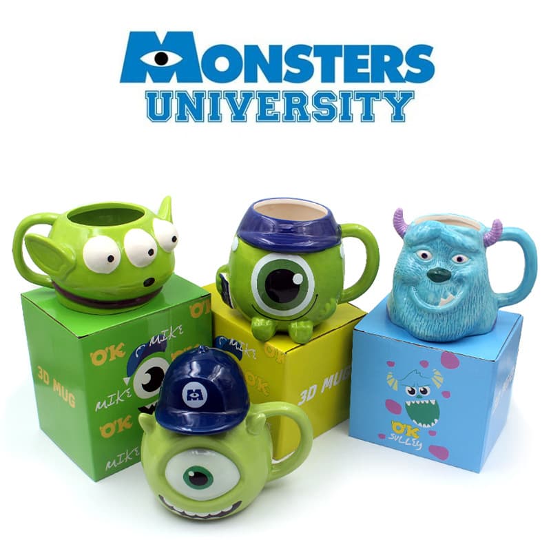 Ceramic Monster University Mug Large Eye Monster Cup Three-Eyed Toddler Water Cup Wooly Monster Coffee Cup Cute Cartoon Design