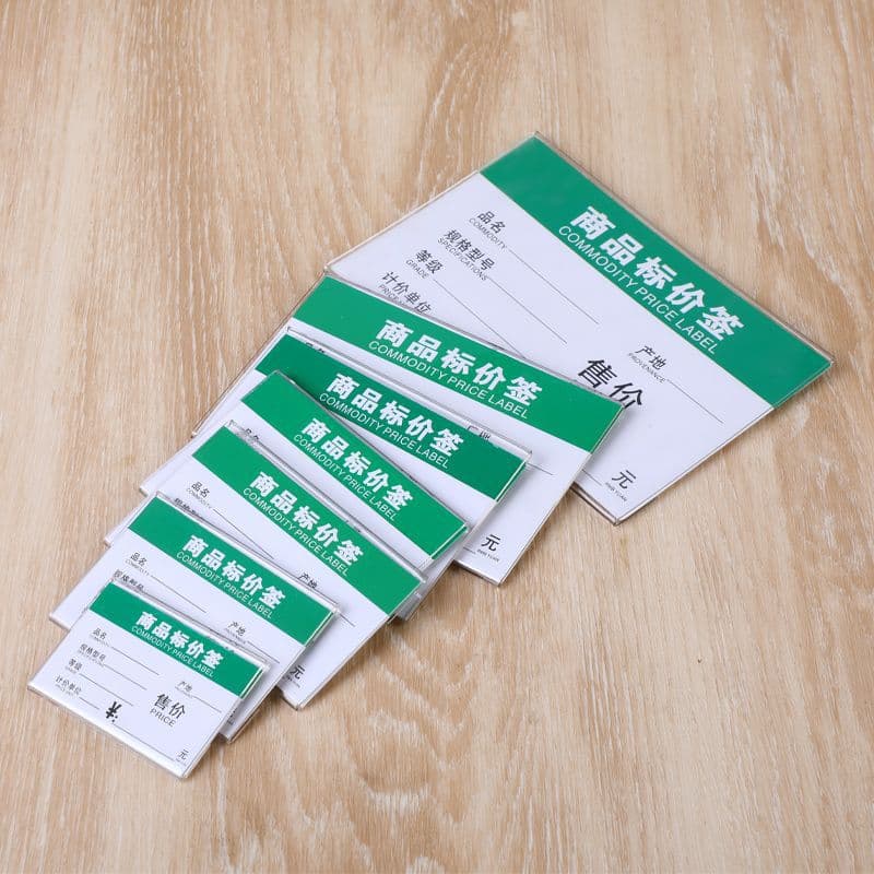 Acrylic Price Tag L-Shaped Table Card, Flat Adhesive with Glue, Price Label Tag Table Sign, Nailable