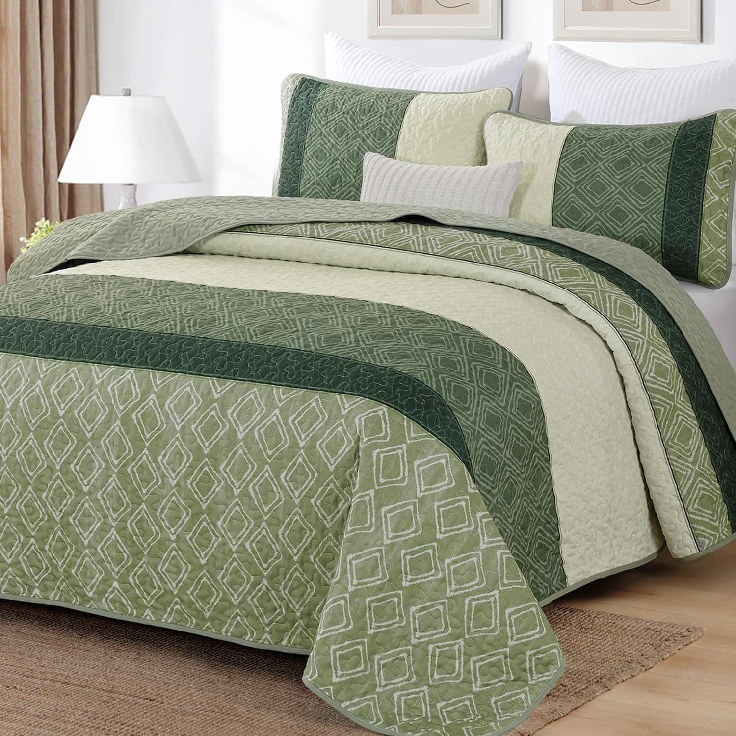 Cross-Border 3-Piece Set Bedspread 3D Digital Printing Quilted Sheet Custom Design for Amazon Foreign Trade Bedding Home Textiles