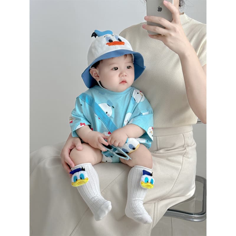 New 0-2 Years Baby Triangle Bodysuit Summer Full Print Stylish Cartoon Baby Photo Outfit Set