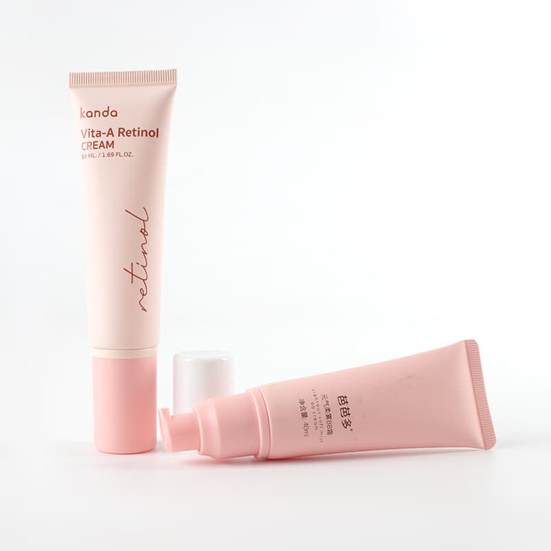 Manufacturer Supplies Cosmetic Tubes with BB Cream Pump Head, Press-Type Tube Bottles 40ml Pink Cream Empty Tubes