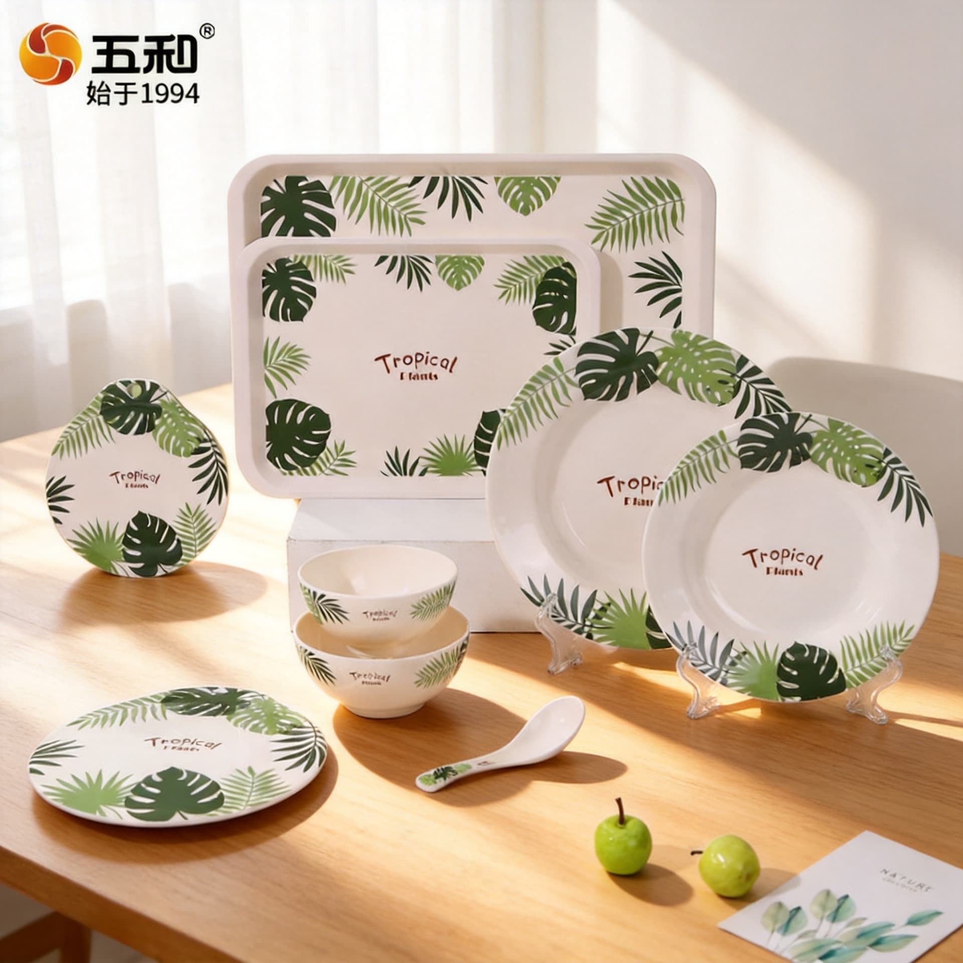 Wuhe Food-Grade Melamine Bowl Bowl and Plate Nordic Style Bowl Plate Tray Bowl Dish Melamine Tableware Household Wholesale