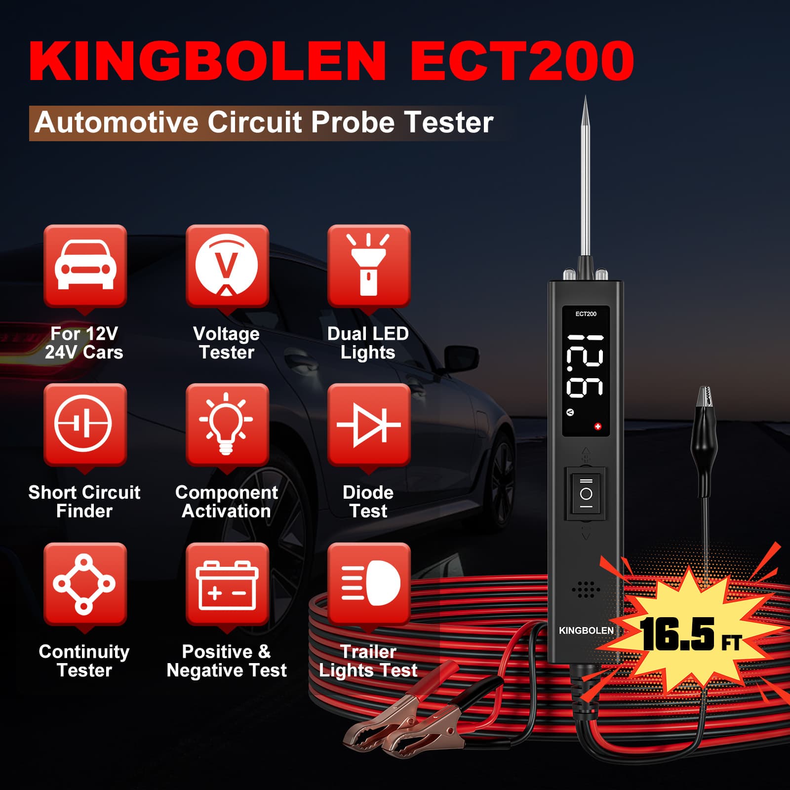 Ect200 Circuit Detector Circuit Fault Rapid Detection Battery Usage Status Test Vehicle Line Test