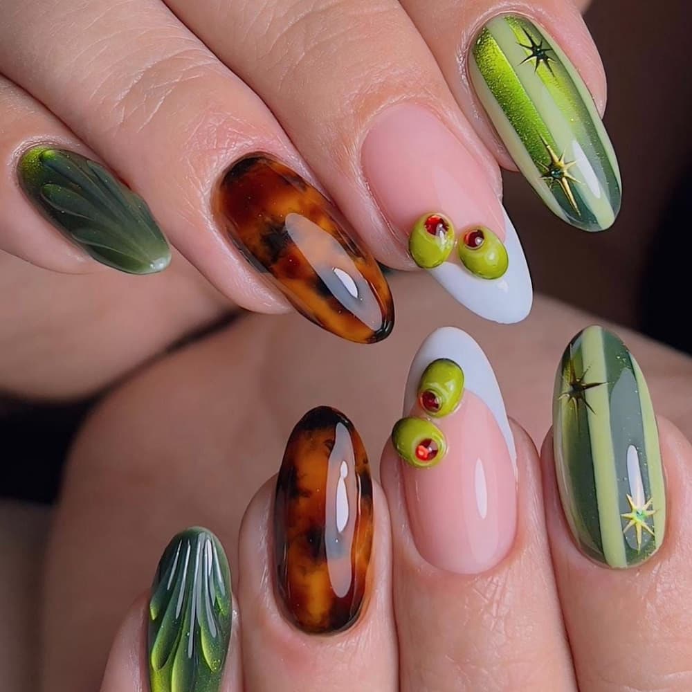 Cross-Border Hot Selling 3D Epoxy Wearable Sculpted Gradient Nail Art European and American False Nail Press-On Nails