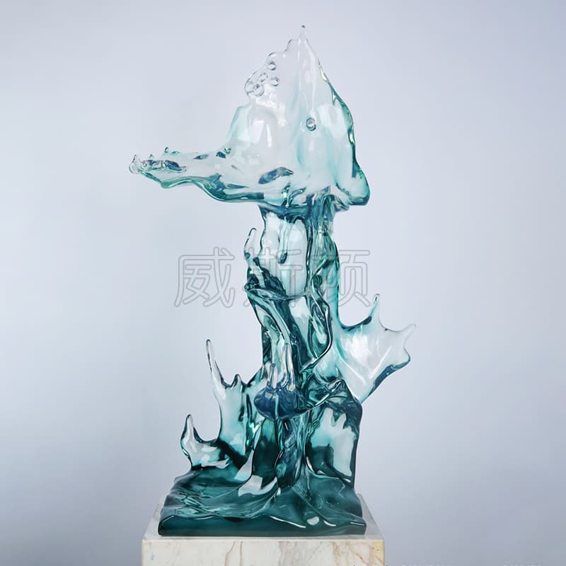 Minimalist Modern Transparent Resin Sculpture Light Luxury Ornament Hotel Living Room Entryway Home Craft Villa Decoration