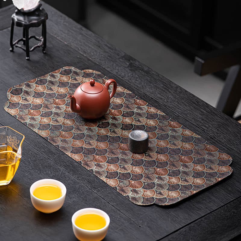 Chinese Zen Small Tea Mat, Waterproof Tea Table Cloth, Dry Brewing Mat, Personal Tea Coaster, Single Person Tea Flag, Table Flag, Heat Insulation Pad