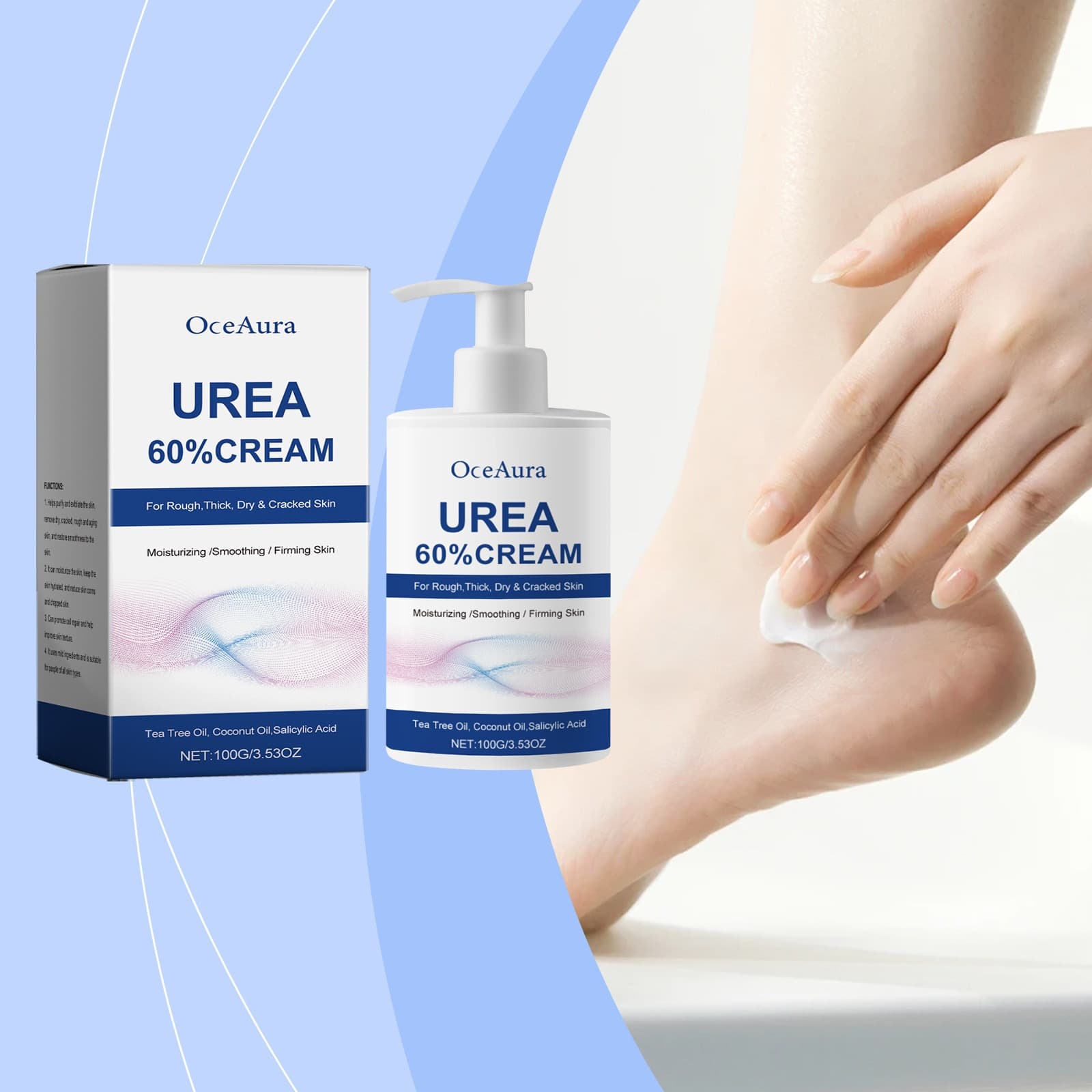 OCEAURA urea care foot cream skin care cream nourishes, exfoliates, moisturizes and cares for the skin