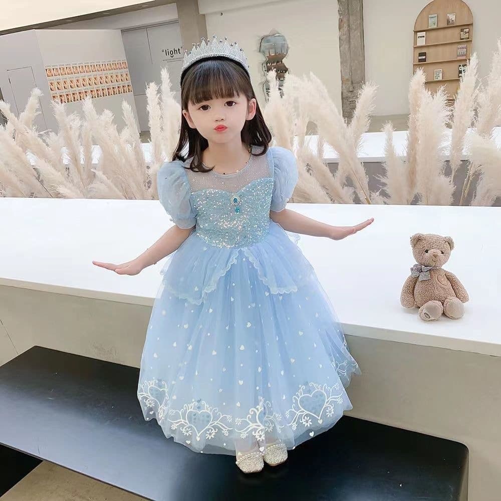 Girls Elsa Princess Dress 2026 Summer New Girls Dress Elsa Princess Tulle Children's Performance Dress Fashion