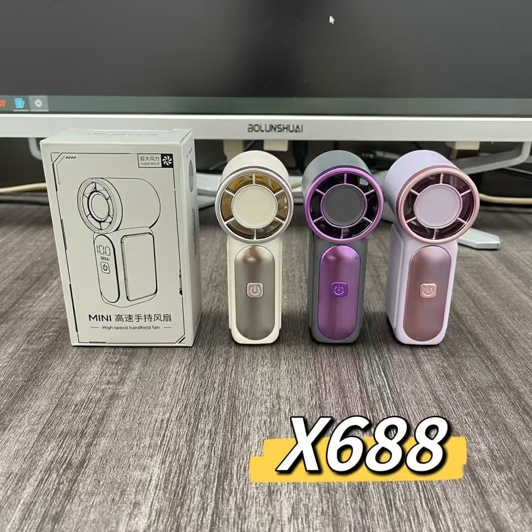 Mini Handheld Pocket Fan USB Rechargeable Small Fan Strong Wind Compact Portable High-Speed Small Air Cannon Cross-border