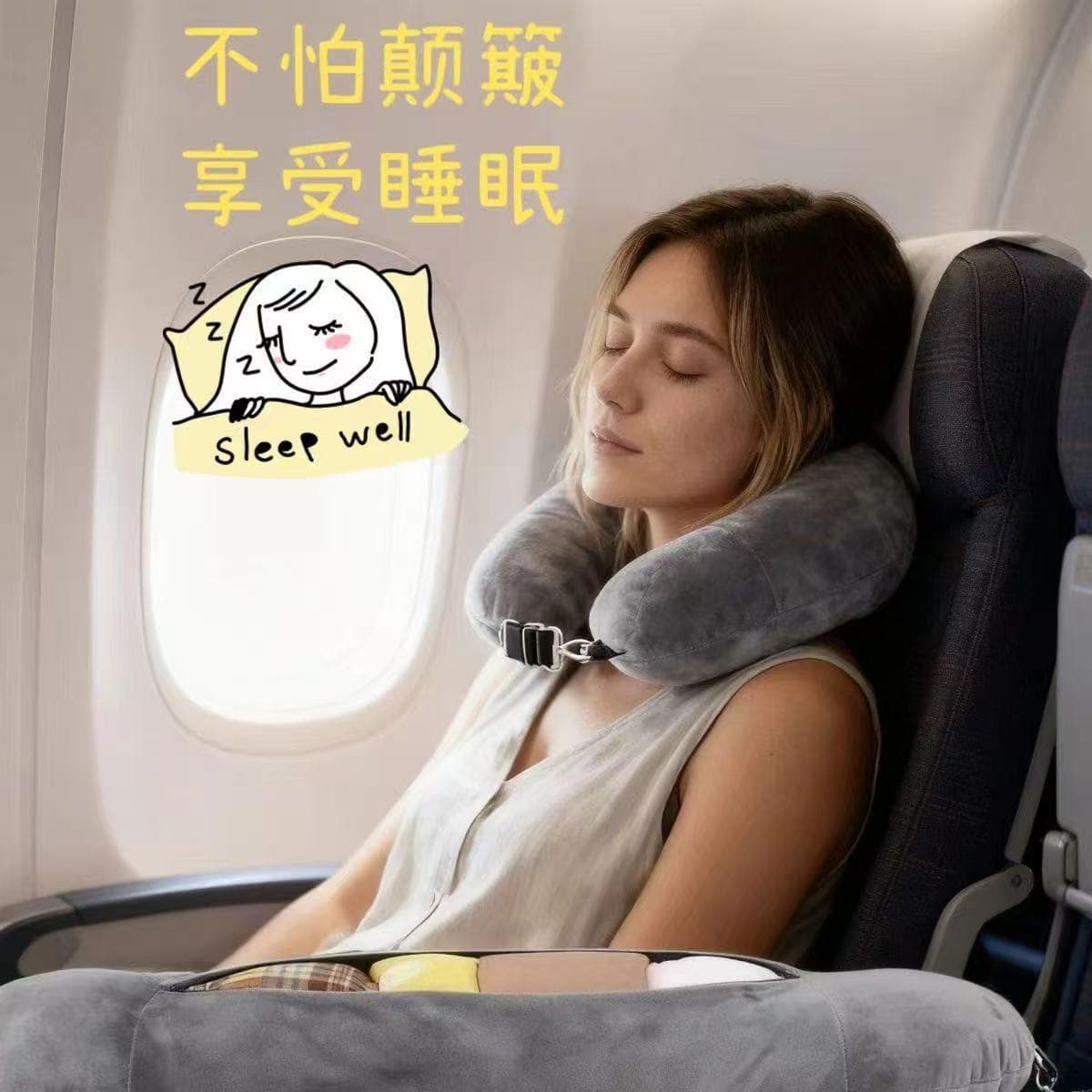 Travel Essential for Budget Airlines: Hollow U-Shaped Pillow with Detachable U-Shaped Pillow Cover, Portable