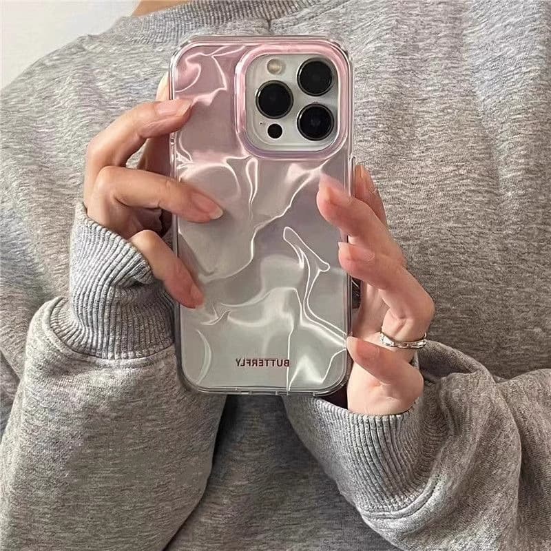 Korean-style Premium Gradient Silver Glitter Phone Case for iPhone 16 Pro Max Apple Girly Phone Protective Cover