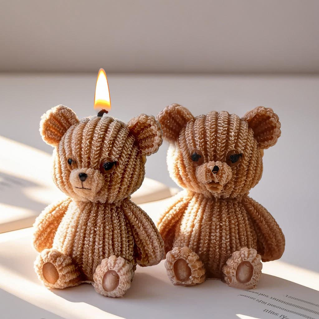 Jiahuimei Mini Bear Mold DIY Cute Animal Bear Aromatherapy Candle Silicone Mold