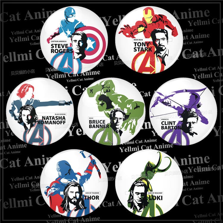 Marvel Heroes Avengers Iron Man Captain America Thor Animation Movie Badge Badge E