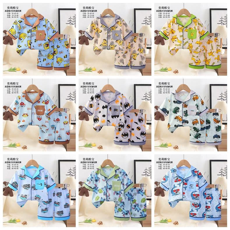 Pajamas for Kids 2026 Children's Casual Button-Down Summer Floral Short Sleeve Shorts Homewear