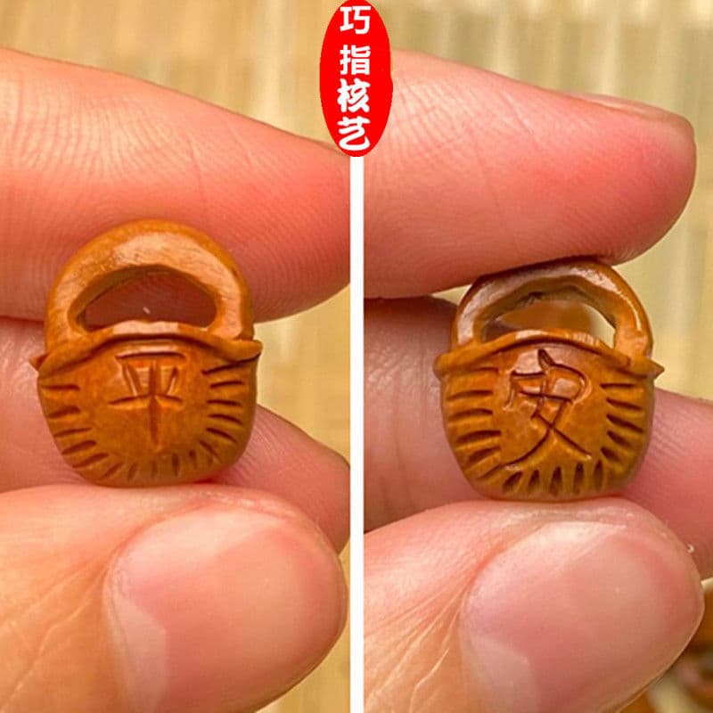 Wholesale dragon-patterned peach pit carved peace baskets, handmade jewelry accessories, cultural artifacts, crafts, and baby peach baskets