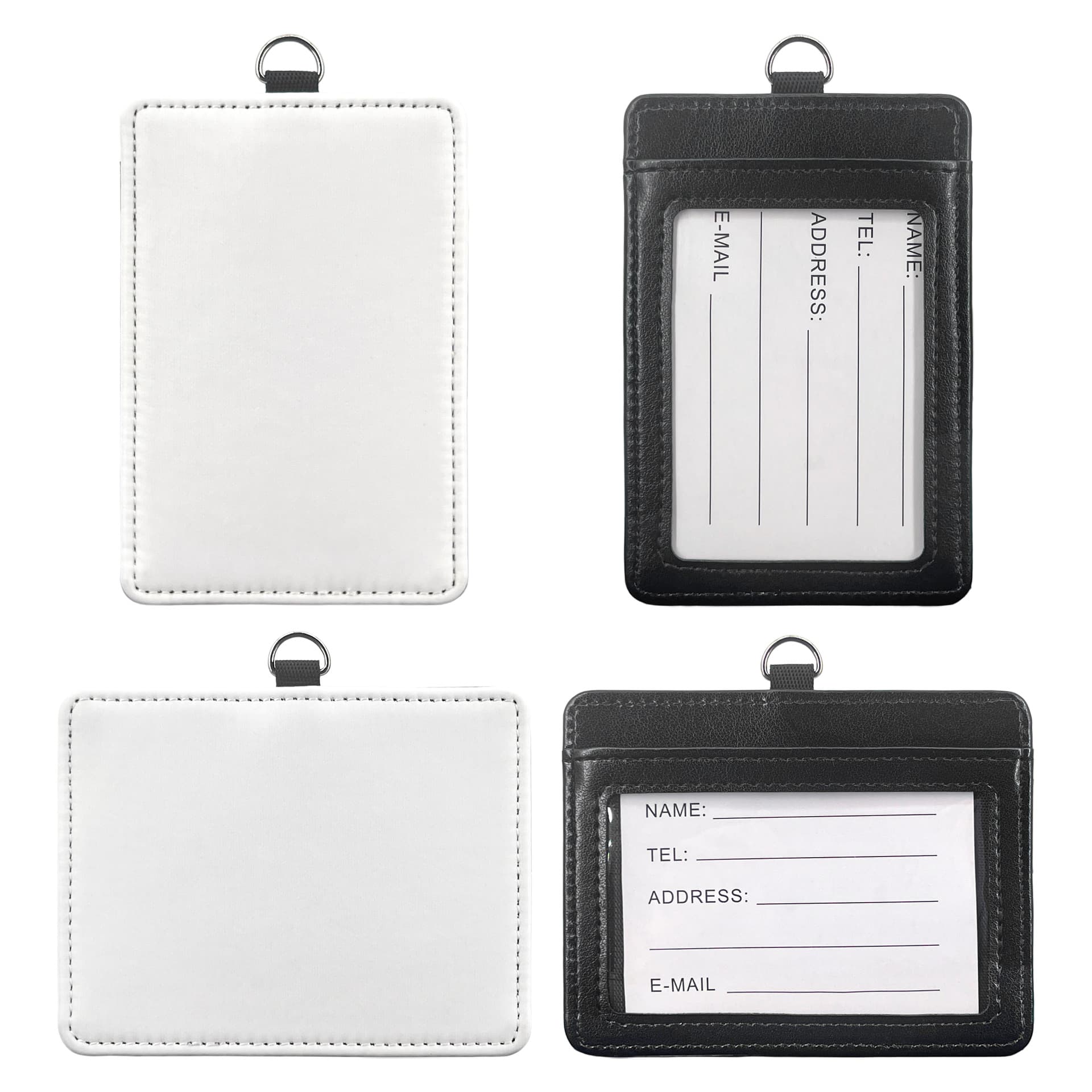 Thermal transfer work card holder with D buckle, sublimation ID card holder, work badge holder, factory store delivery