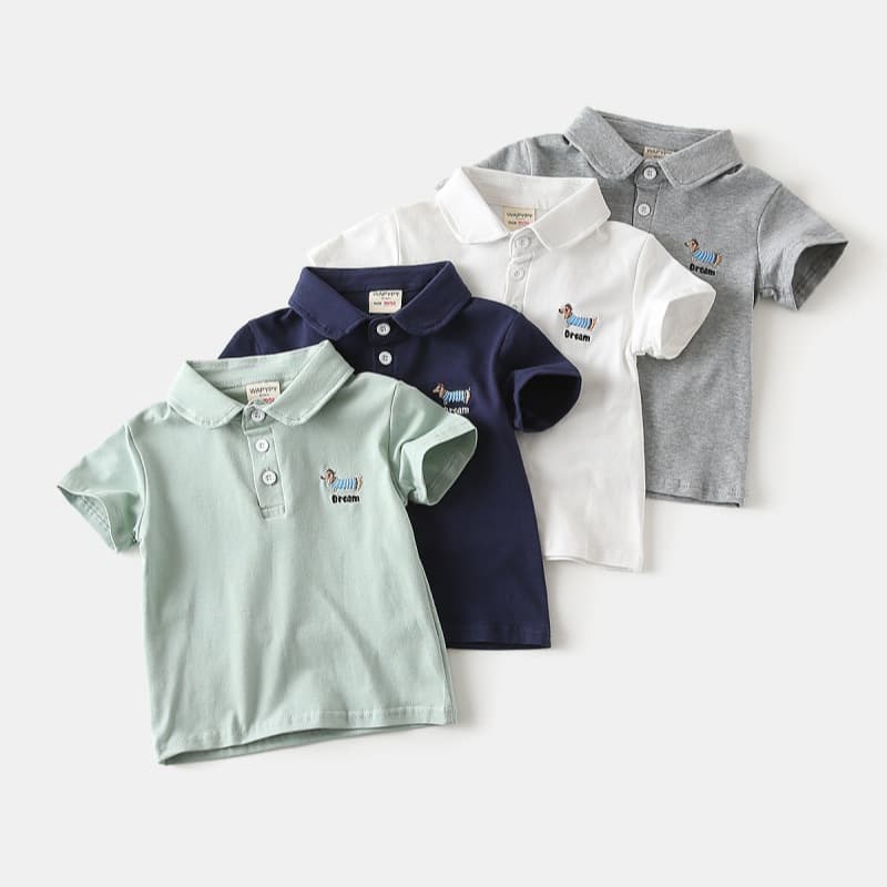 Boy's Short Sleeve T-Shirt 2025 New Summer Children's Polo Shirt Baby Korean Style Versatile Top Drop Shipping Trendy