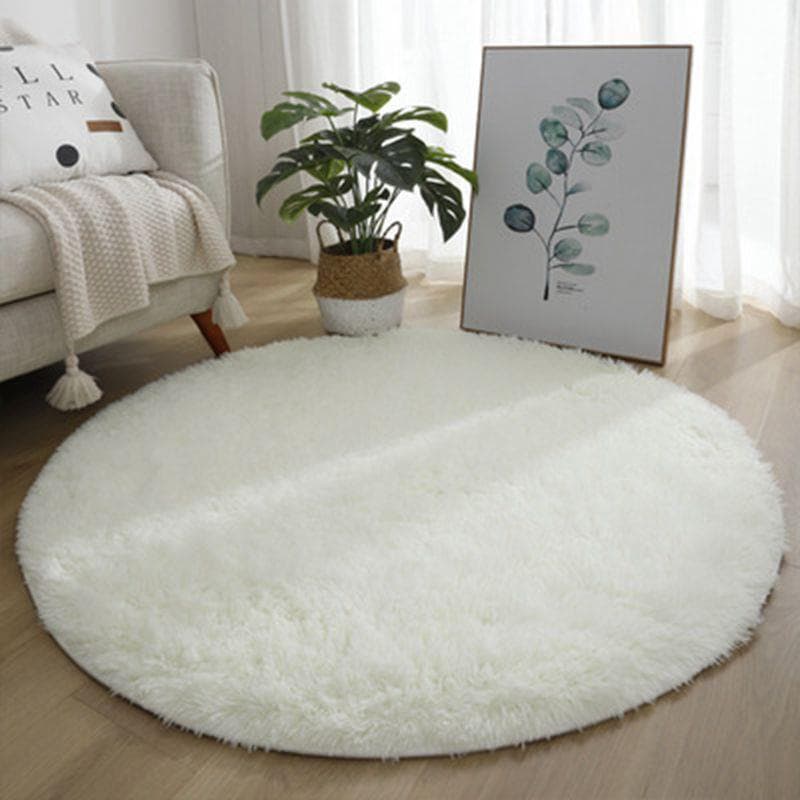 Plush round rug for living room, study, coffee table, bedroom, bedside, children's hanging basket chair, rocking chair, computer chair floor mat