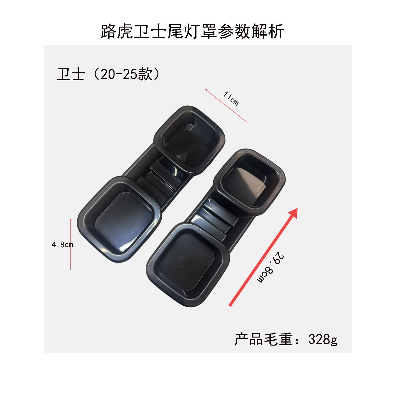 Suitable for Land Rover Defender Taillight Blackened Lamp Housing Protective Cover Defender Taillight Frame Patch Modification Accessories