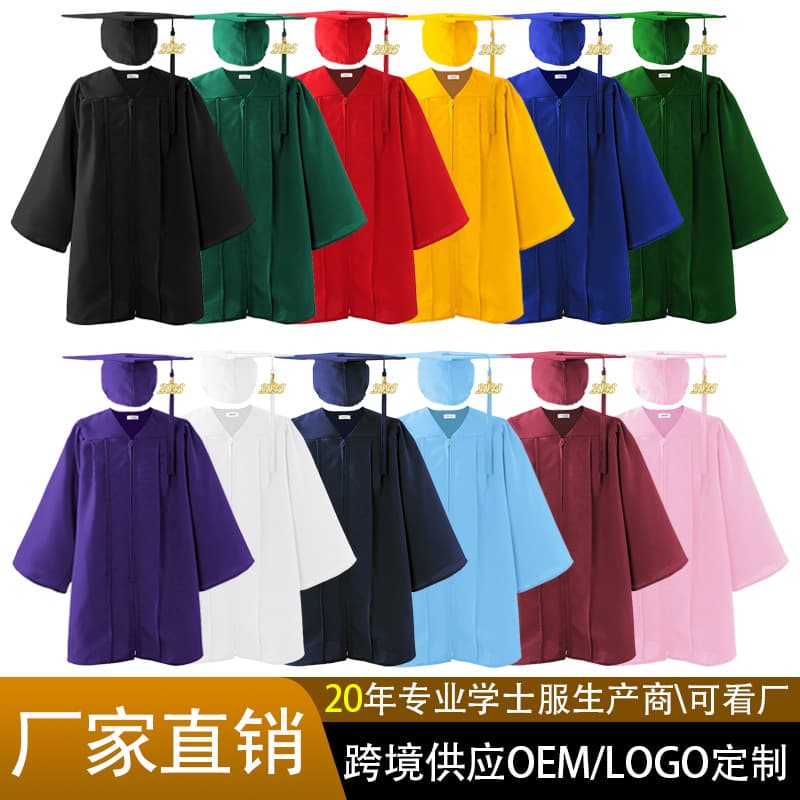 Graduation Ceremony Outfit Set 2025 Woven Doctorial Small Doctorial Uniform Primary School Student Performance Costume Kindergarten Children