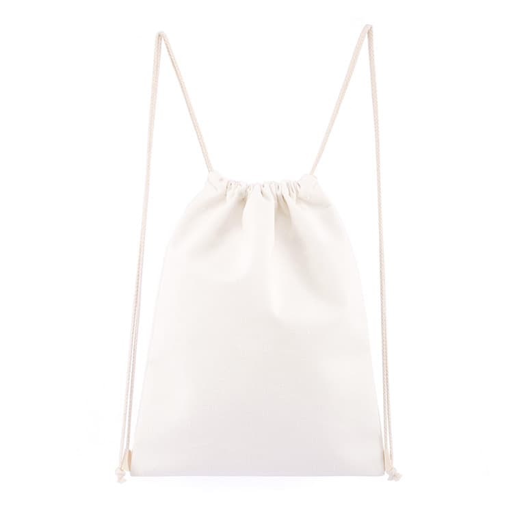 Wholesale Drawstring Canvas Backpack Bag Eco-Friendly Colorful Blank Drawstring Pouch Storage Shoulder Pull String Cotton Bag