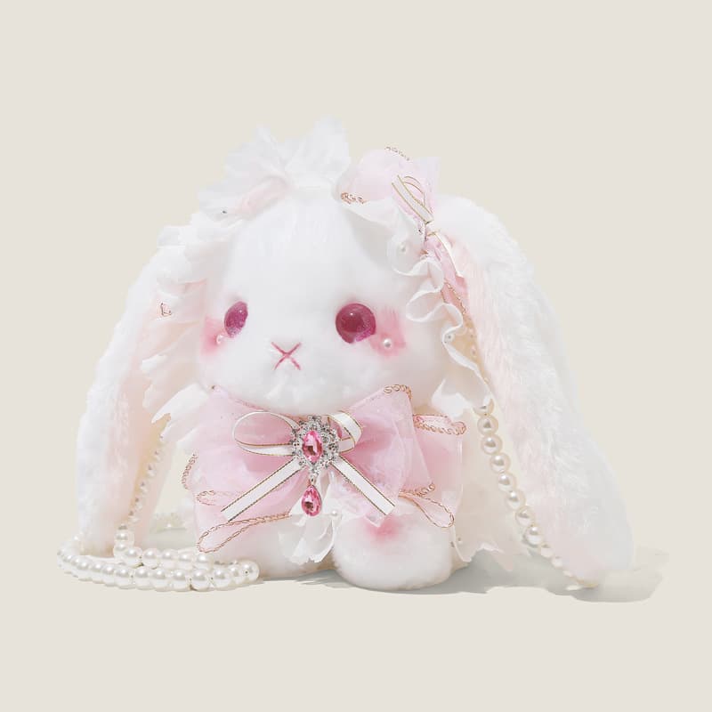 High-Aesthetic Ins-Style Lolita Floppy-Eared Rabbit Plush Doll Bag, Plush Toy Bag, Birthday Gift for Girlfriend