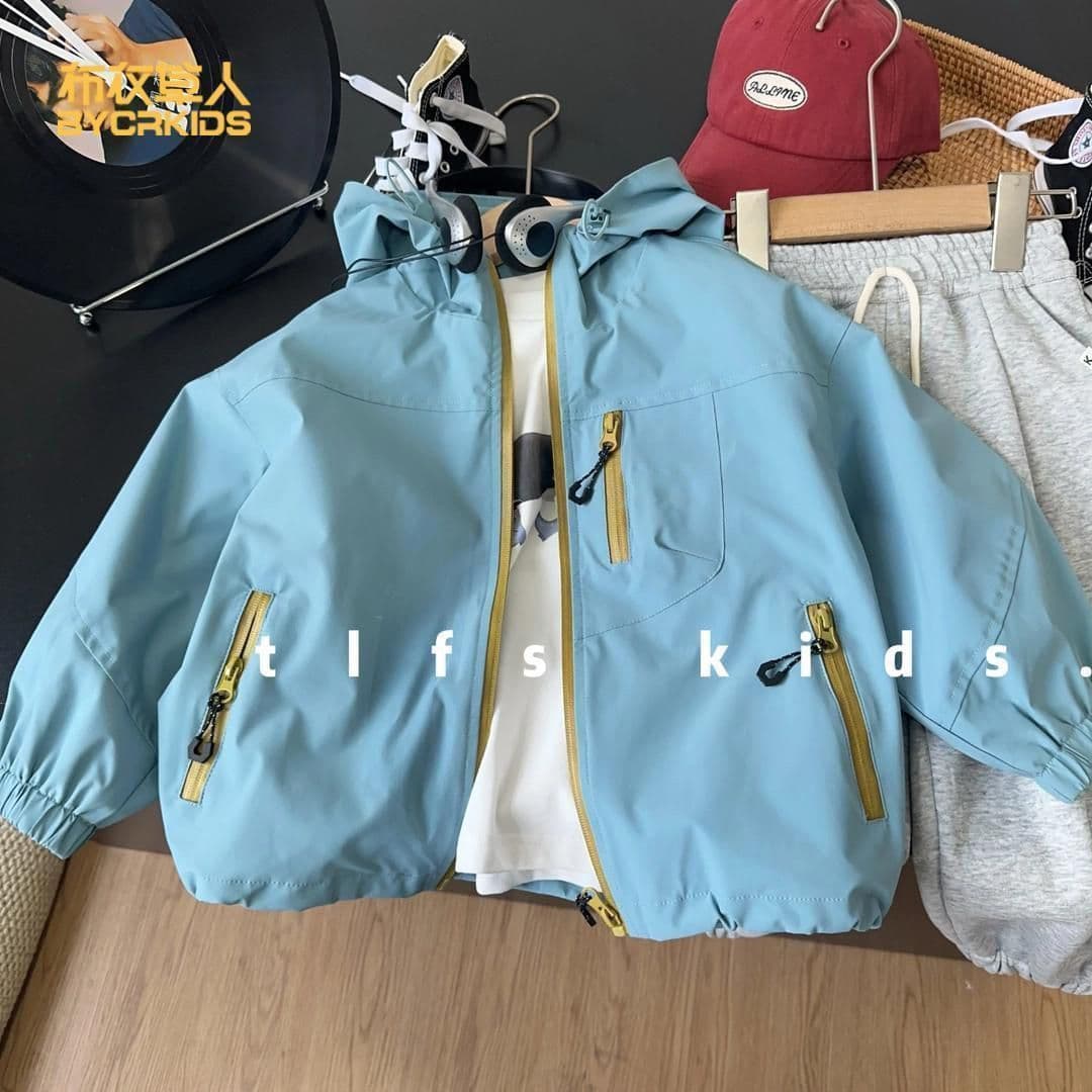 Spring new children's clothing children's handsome mountain style outdoor jacket boys versatile hooded coat jacket ins