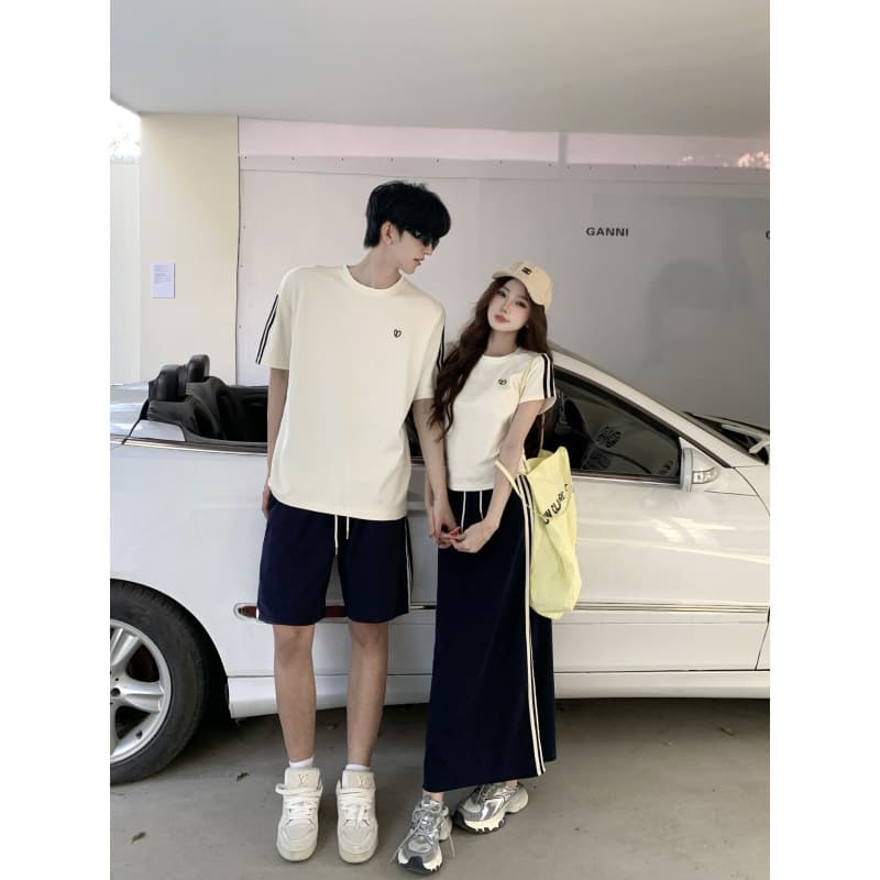 2026 Summer New Casual Women's T-Shirt and Skirt Set, Women's Top and Skirt Set, Couple Outfit
